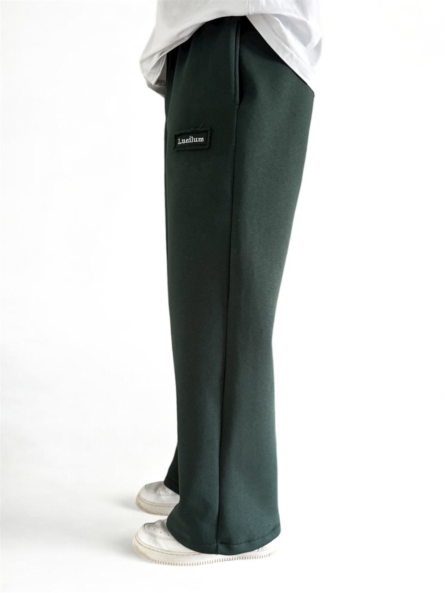 Jogging sur mesure coupe droite oversize "vert sapin"