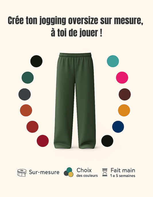 Personnalisation jogging sur mesure - coupe droite oversize