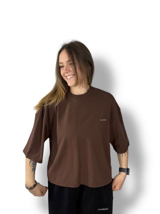 Tee-shirt mi-long « marron »