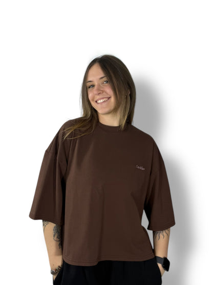 Tee-shirt mi-long « marron »