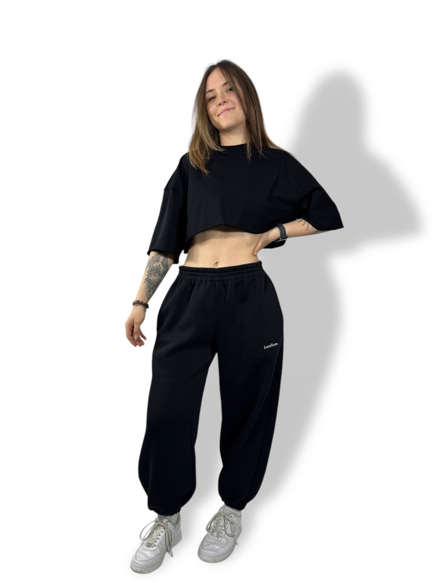Jogging avec élastique Oversize « Noir » sur mesure