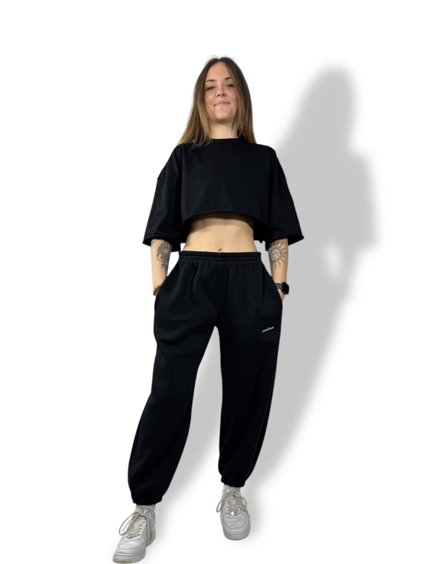 Jogging avec élastique Oversize « Noir » sur mesure