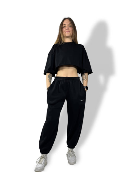 Jogging avec élastique Oversize « Noir » sur mesure