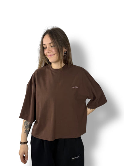 Tee-shirt mi-long « marron »