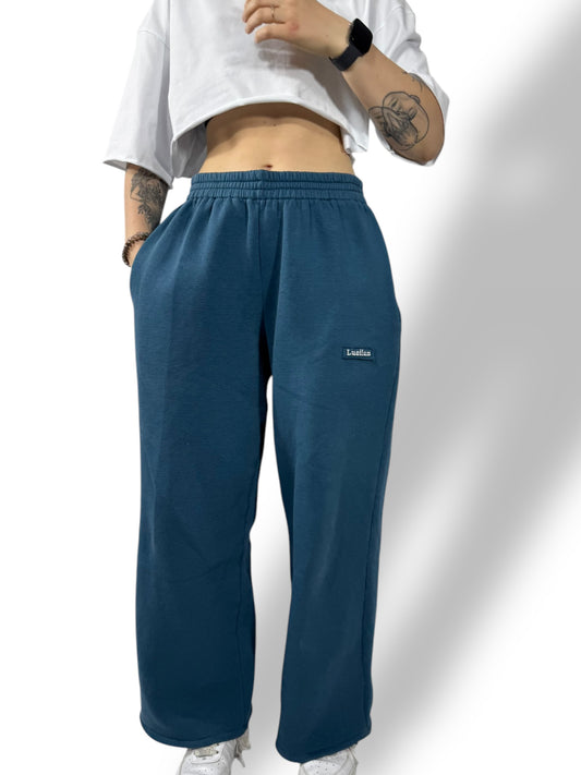 Jogging coupe droite Oversize « Bleu pétrole » sur mesure