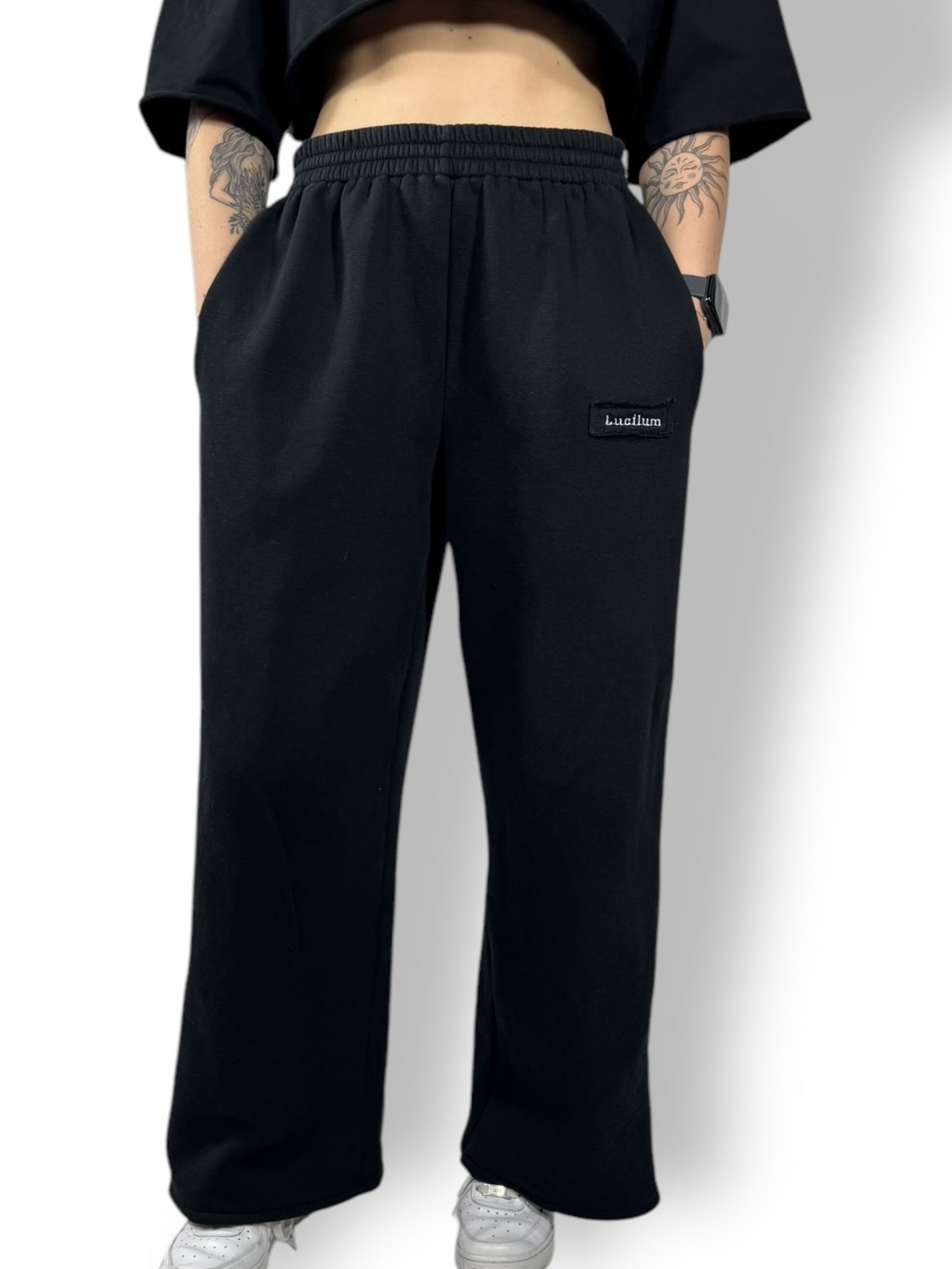 Jogging coupe droite Oversize « Noir » sur mesure