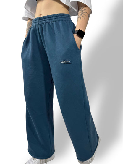 Jogging coupe droite Oversize « Bleu pétrole » sur mesure