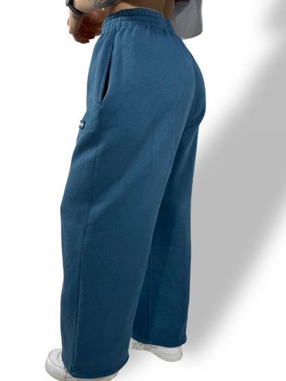 Jogging coupe droite Oversize « Bleu pétrole » sur mesure