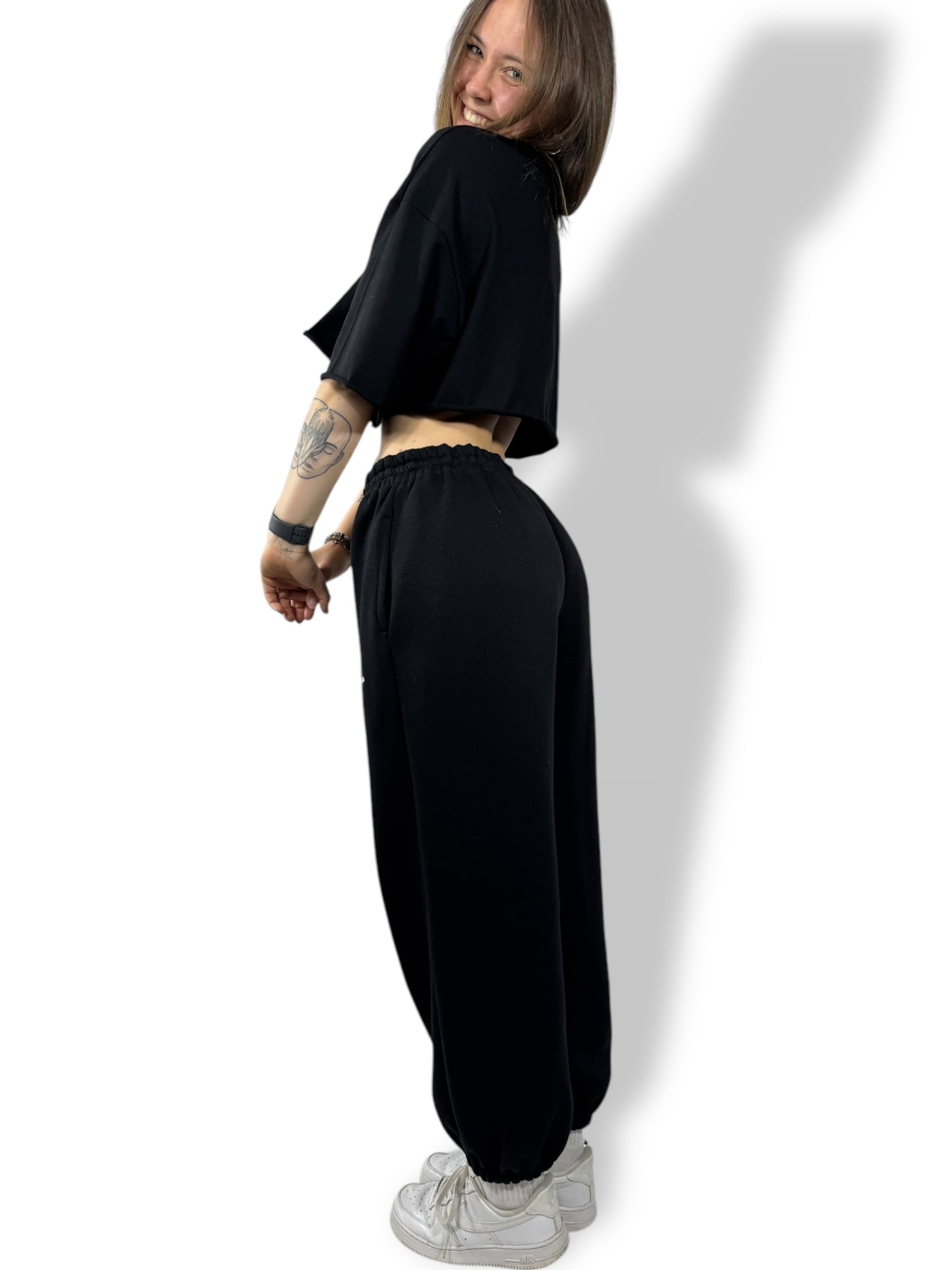 Jogging avec élastique Oversize « Noir » sur mesure