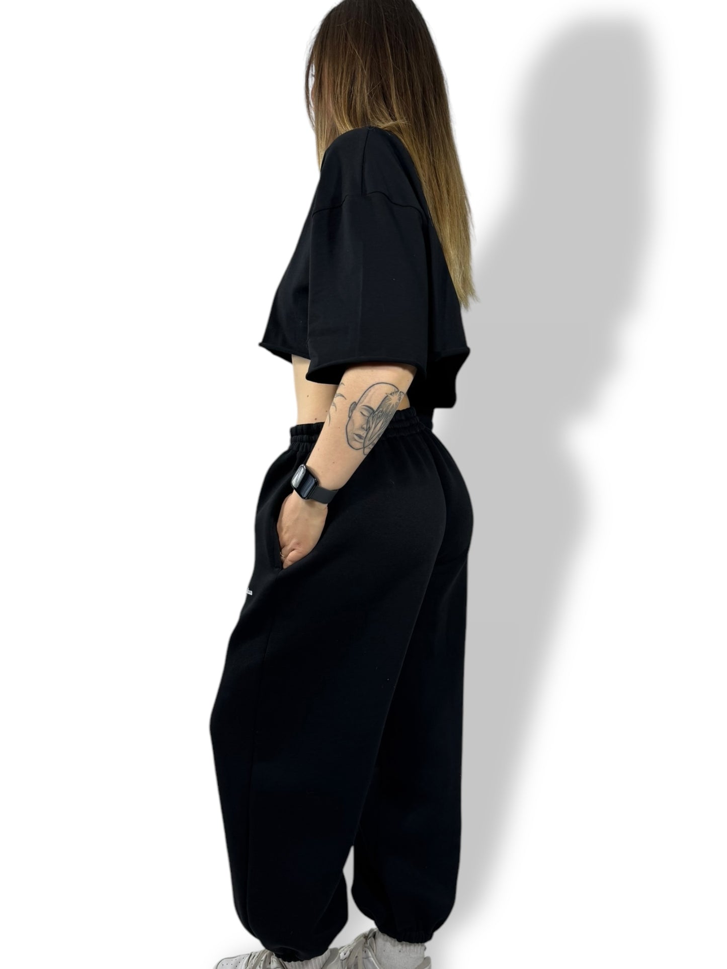 Jogging avec élastique Oversize « Noir » sur mesure
