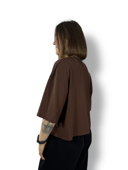 Tee-shirt mi-long « marron »
