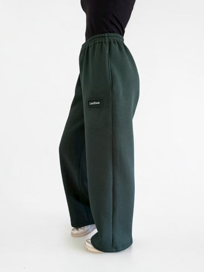 Jogging coupe droite oversize "vert sapin"